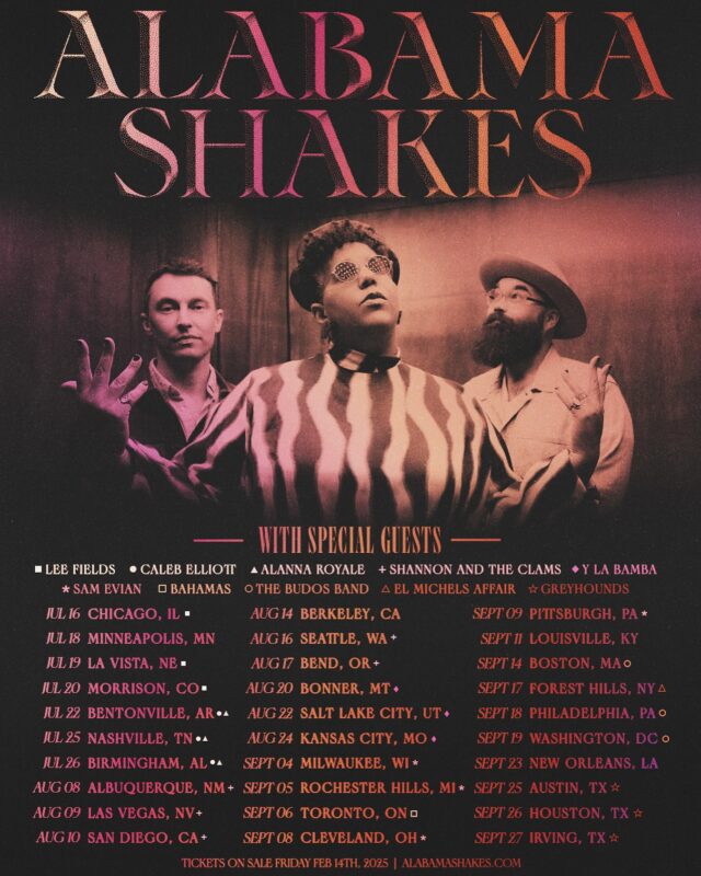 Alabama Shakes Summer 2025 Tour Poster Tour Dates