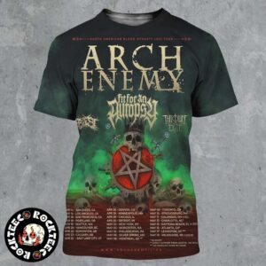 Arch Enemy North American Blood Dynasty 2025 Tour Poster Tour Dates All Over Print Shirt