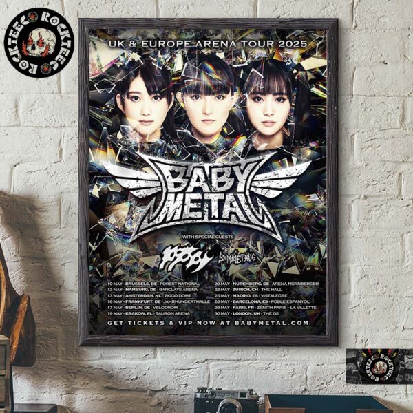 Babymetal UK And Europe Arena Tour 2025 Tour Dates List Home Decor Poster Canvas