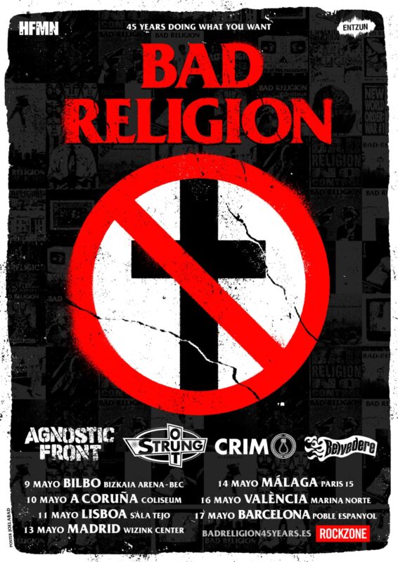 Bad Religion 45 Years Doing What You Want Tour 2025 Poster Full Tour