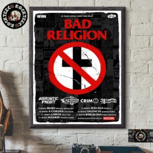 Bad Religion 45 Years Doing What You Want Tour 2025 Poster Full Tour Home Decor Poster Canvas