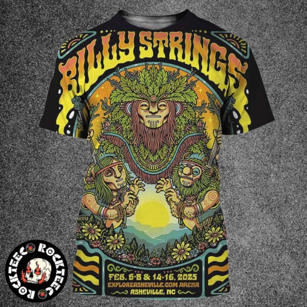 Billy Strings All Dates Poster For Shows In Asheville North Carolina At Explore Asheville Arena On Feb 6-8 And 14-16 2025 All Over Print Shirt