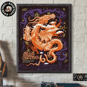 Billy Strings Atlanta Georgia Night 1 Show Poster At State Farm Arena On February 21 2025 Orange Dragon Artwork Home Decor Poster Canvas