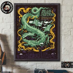 Billy Strings Atlanta Georgia Night 2 Show Poster At State Farm Arena On February 22 2025 Green Dragon Artwork Home Decor Poster Canvas