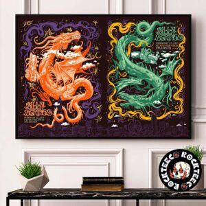 Billy Strings Atlanta Georgia Shows Combined Poster At State Farm Arena On February 21 And 22 2025 Dragons Artwork Home Decor Poster Canvas