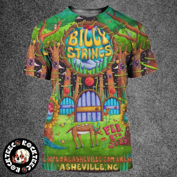 Billy Strings Poster For Shows In Asheville North Carolina At Explore Asheville Arena On Feb 8 2025 All Over Print Shirt