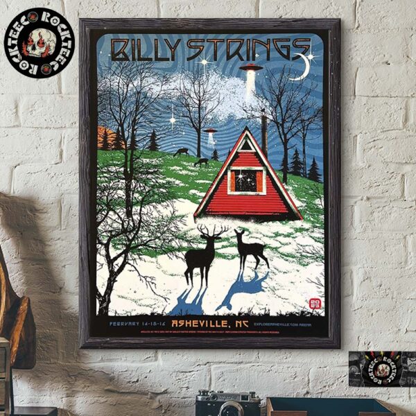 Billy Strings Weekend 2 Poster For Shows In Asheville North Carolina At Explore Asheville Arena On Feb 14 15 16 2025 Home Decor Poster Canvas