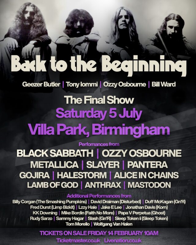 Black Sabbath Back To The Beginning The Final Show At Villa Park Birmingham On July 5 2025 Lineup Poster