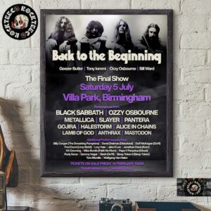 Black Sabbath Back To The Beginning The Final Show At Villa Park Birmingham On July 5 2025 Lineup Poster Canvas For Home Decor