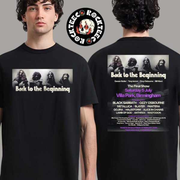 Black Sabbath Back To The Beginning The Final Show At Villa Park Birmingham On July 5 2025 Lineup Two Sides Unisex T-Shirt