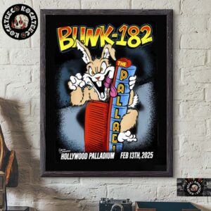 Blink 182 Gig Poster For Show In Los Angeles California At Hollywood Palladium On Feb 13 2025 Home Decor Poster Canvas