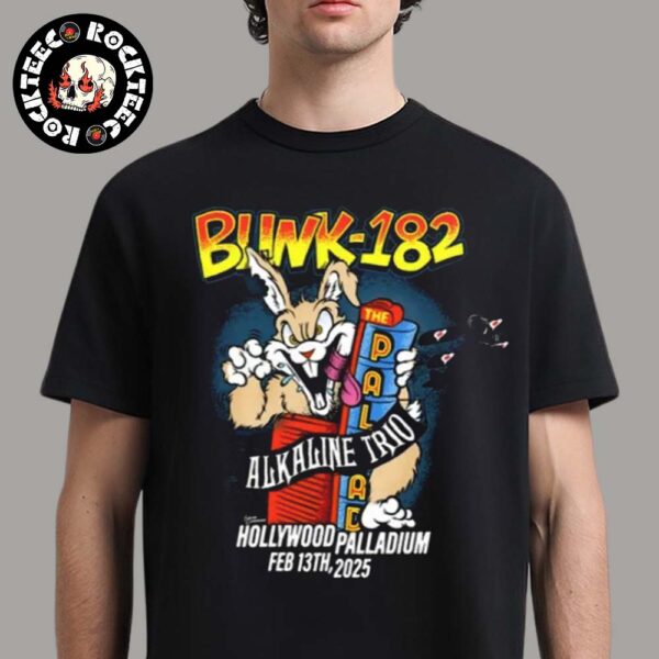 Blink 182 Merch Tee For Show In Los Angeles California At Hollywood Palladium On Feb 13 2025 Unisex T-Shirt