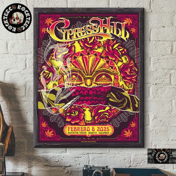 Cypress Hill Official Poster For Show In Bogota Colombia At Movistar Arena On February 6 2025 Mayan Style Artwork Home Decor Poster Canvas