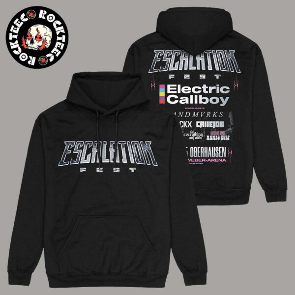 Electric Callboy Escalation Fest 2025 Logo With Lineup Two Sides Unisex Hoodie