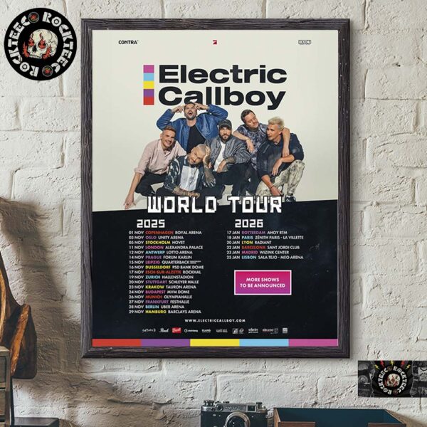 Electric Callboy World Tour 2025 2026 Europe Tour Dates Home Decor Poster Canvas