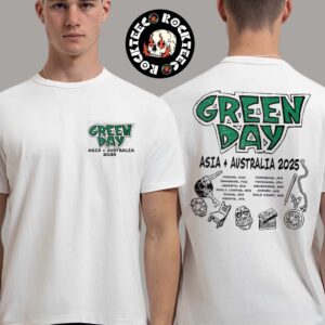 Green Day Asia And Australia Tour 2025 Logo With Tour Dates B Version Merch Double Sides T-Shirt