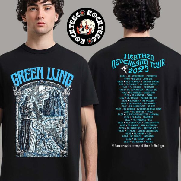 Green Lung Heathen Neverland Tour 2025 Merch Tee Oceans of Time Inspired Artwork Two Sides Unisex T-Shirt