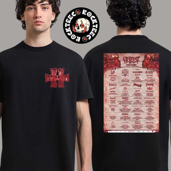 Hellfest Open Ar Festival 2025 Out Of Bounds Lineup Poster For Clisson Rock City France From 19 To 22 June 2025 Lineup Two Sides Unisex T-Shirt