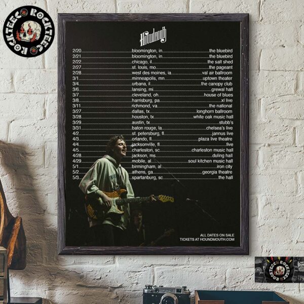 Houndmouth 2025 Tour Poster With Tour Dates Home Decor Poster Canvas