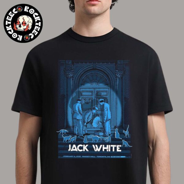 Jack White 2025 No Name Tour Gig Poster For Show In Toronto ON Canada At Massey Hall On February 8 2025 Unisex T-Shirt