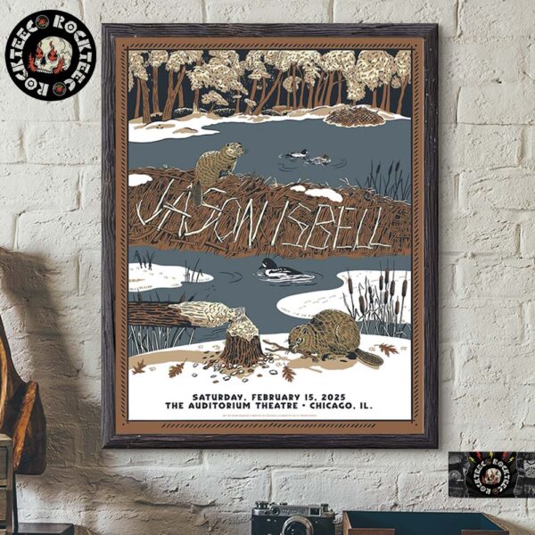 Jason Isbell Poster For Show In Chicago Illinois At Th Auditorium Theatre On Feb 15 2025 Home Decor Poster Canvas