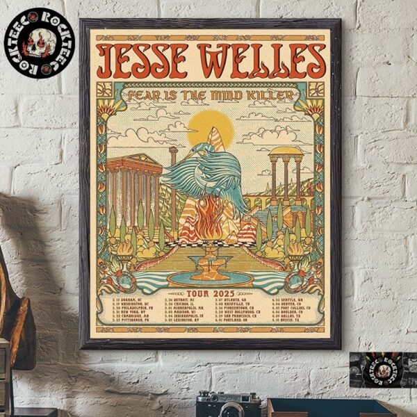 Jesse Welles Fear Is The Mind Killer Tour 2025 Poster Tour Dates Wall Decor Poster Canvas