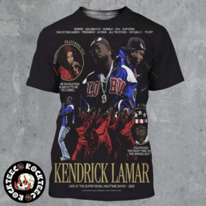 Kendrick Lamar Live At The Super Bowl LIX Halftime Show 2025 Featuring SZA And Uncle Sam All Over Print Shirt