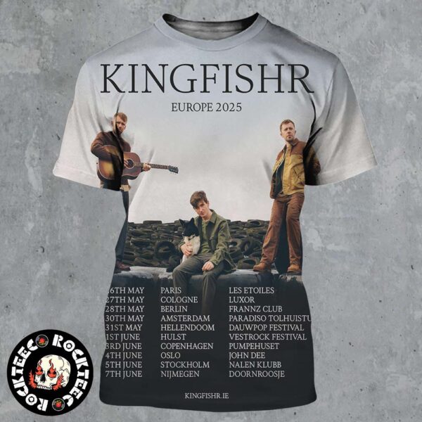 Kingfishr Europe 2025 Tour Poster Tour Dates All Over Print Shirt