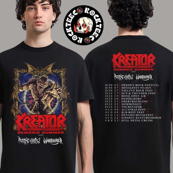 Kreator Demonic Summer 2025 European Tour Dates Two Sides Unisex T-Shirt