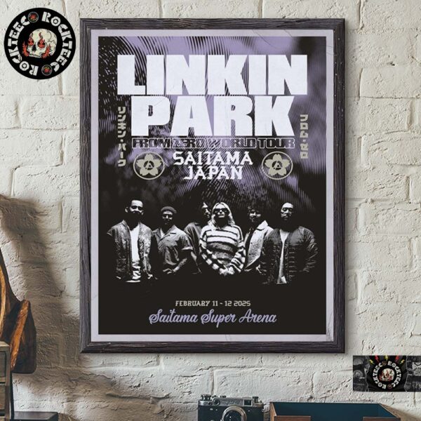 Linkin Park From Zero World Tour 2025 Saitama Japan Official Pop Up Poster At Saitama Super Arena On February 11-12 2025 Home Decor Poster Canvas