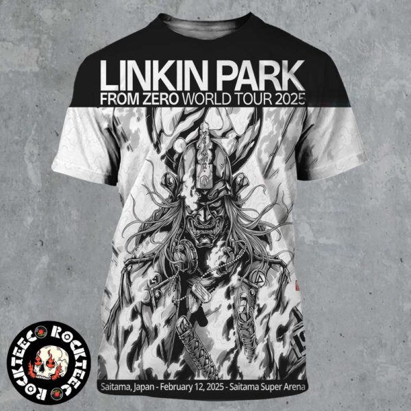 Linkin Park From Zero World Tour 2025 Saitama Japan Poster At Super Arena On February 12 2025 Samurai Artwork All Over Print Shirt