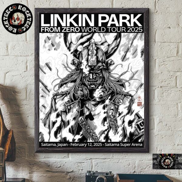 Linkin Park From Zero World Tour 2025 Saitama Japan Poster At Super Arena On February 12 2025 Samurai Artwork Home Decor Poster Canvas