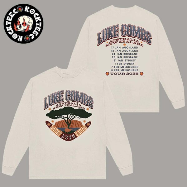 Luke Combs Australia And New Zealand Tour 2025 Tour 2025 Boomerang Longsleeve