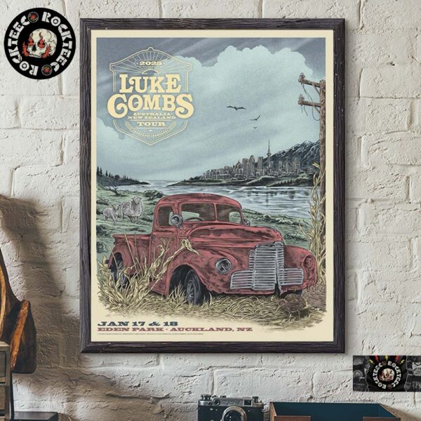 Luke Combs Full Stadium Tour Australia And New Zealand Poster For Show In Auckland New Zealand At Eden Park On Jan 17 18 2025 Home Decor Poster Canvas