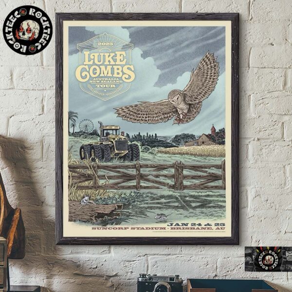 Luke Combs Full Stadium Tour Australia And New Zealand Poster For Show In Brisbane Australia At Suncorp Stadium On Jan 24 25 2025 Home Decor Poster Canvas