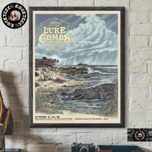 Luke Combs Full Stadium Tour Australia And New Zealand Poster For Show In Melbourne Australia At Marvel Stadium On Feb 7 8 2025 Home Decor Poster Canvas