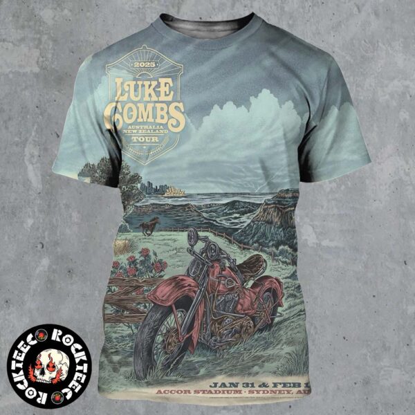 Luke Combs Full Stadium Tour Australia And New Zealand Poster For Show In Sydney Australia At Accor Stadium On Jan 31 And Feb 1 2025 All Over Print Shirt