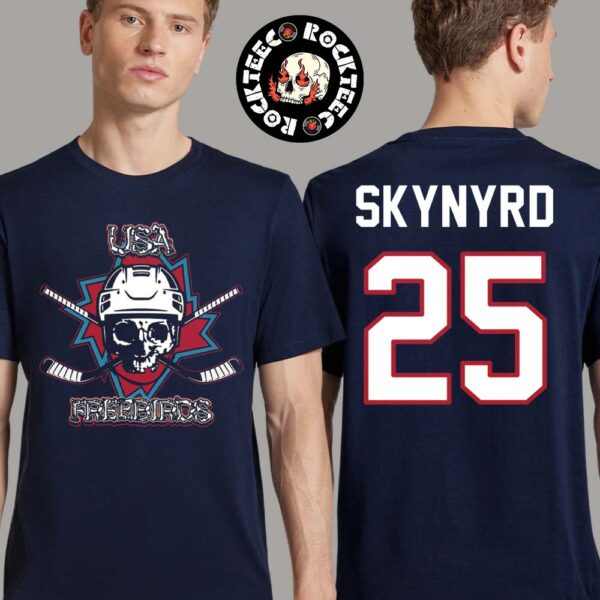 Lynyrd Skynyrd Tee Support Team USA Hockey In The 4 Nations Face Off Fly High Freebirds Two Sides T-Shirt