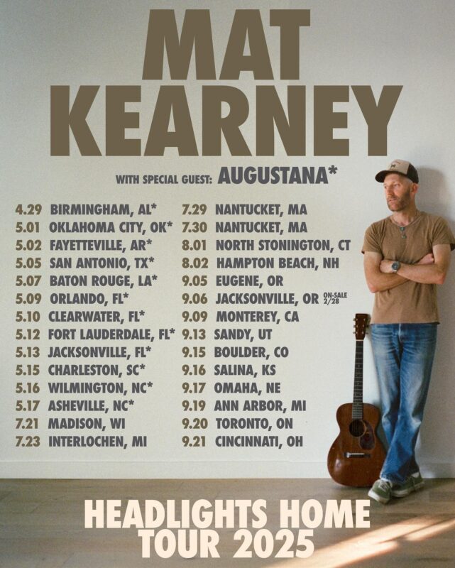 Mat Kearney Headlights Home Tour 2025 Tour Dates