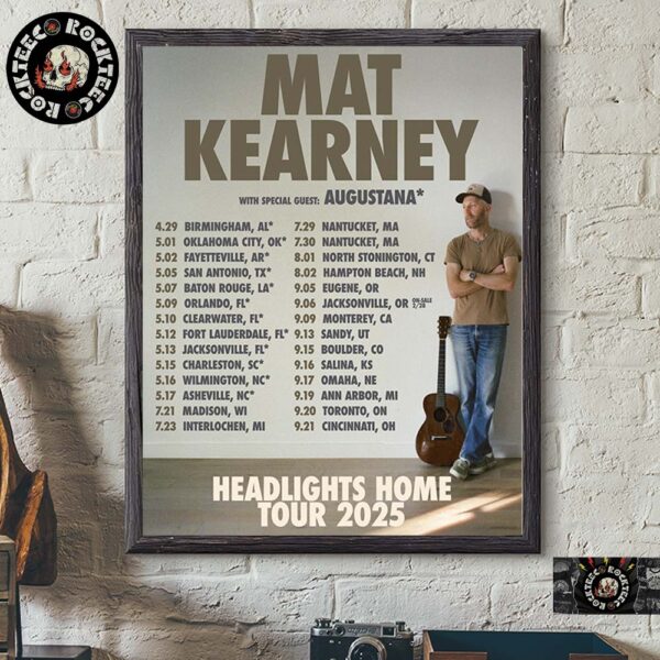 Mat Kearney Headlights Home Tour 2025 Tour Dates Home Decor Poster Canvas