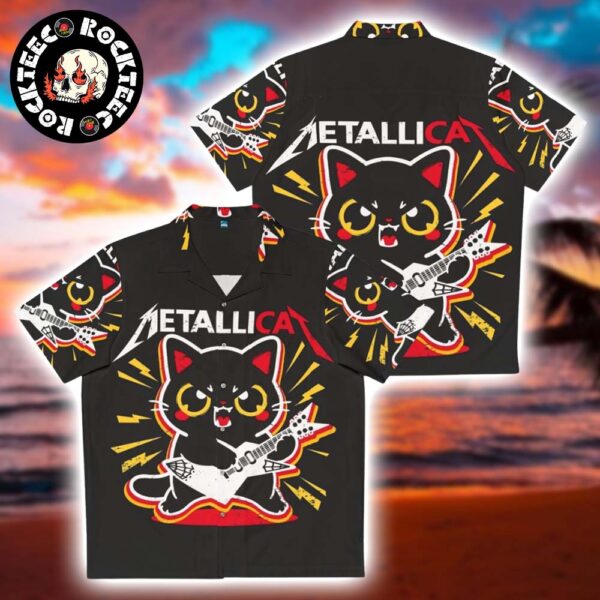 Metallica Funny Metallicat Rock N Roll Cat Summer 2025 Hawaiian Shirt