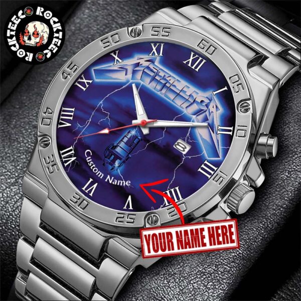 Metallica Ride The Lightning Album Cover Personalized Stainless Steel Watch