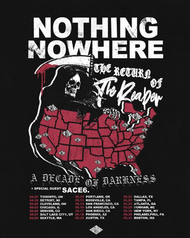 Nothing Nowhere The Return Of The Reaper A Decade Of Darkness 2025 Poster Tour Dates