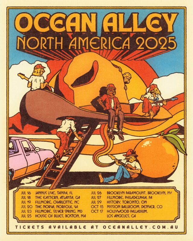 Ocean Alley North America 2025 Tour Dates Poster Art