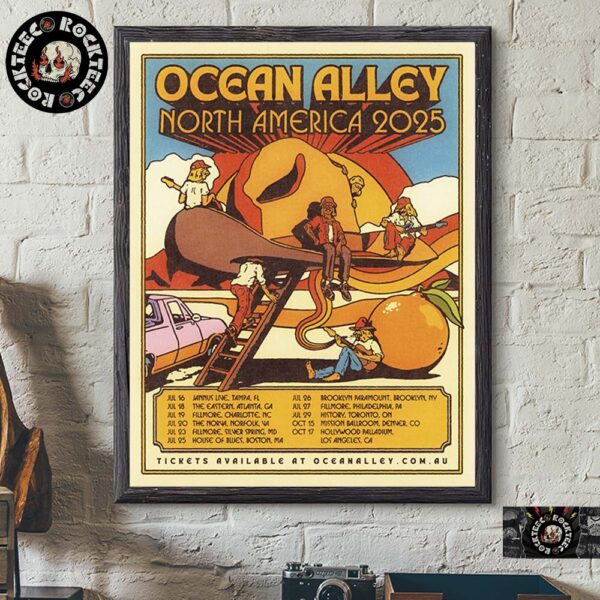 Ocean Alley North America 2025 Tour Dates Poster Art Home Decor Poster Canvas