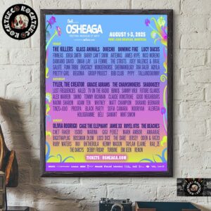 Osheaga Festival Musique ET Arts 2025 Poster Lineup At Parc Jean Drapeau Montreal Canada On August 1-3 2025 Home Decor Poster Canvas