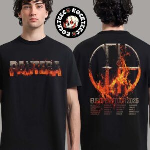 Pantera European Tour 2025 Flame Logo Merch Tee With Tour Location Two Sides Unisex T-Shirt