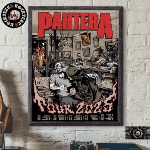 Pantera Tour 2025 Merch Poster With Tour Dates Every Album Cover Combined Art Home Decor Poster Canvas