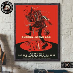 Queens Of The Stone Age Poster For Show In Don Valley Bowl Sheffield On August 27 2025 Home Decor Poster Canvas