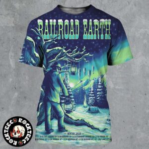 Railroad Earth Winter 2025 Tour Poster Into The Woods Artwork With Tour Dates All Over Print Shirt